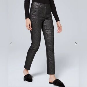 ❤️❤️SOLD❤️❤️Black metallic straight leg trousers #straightleg #metallic